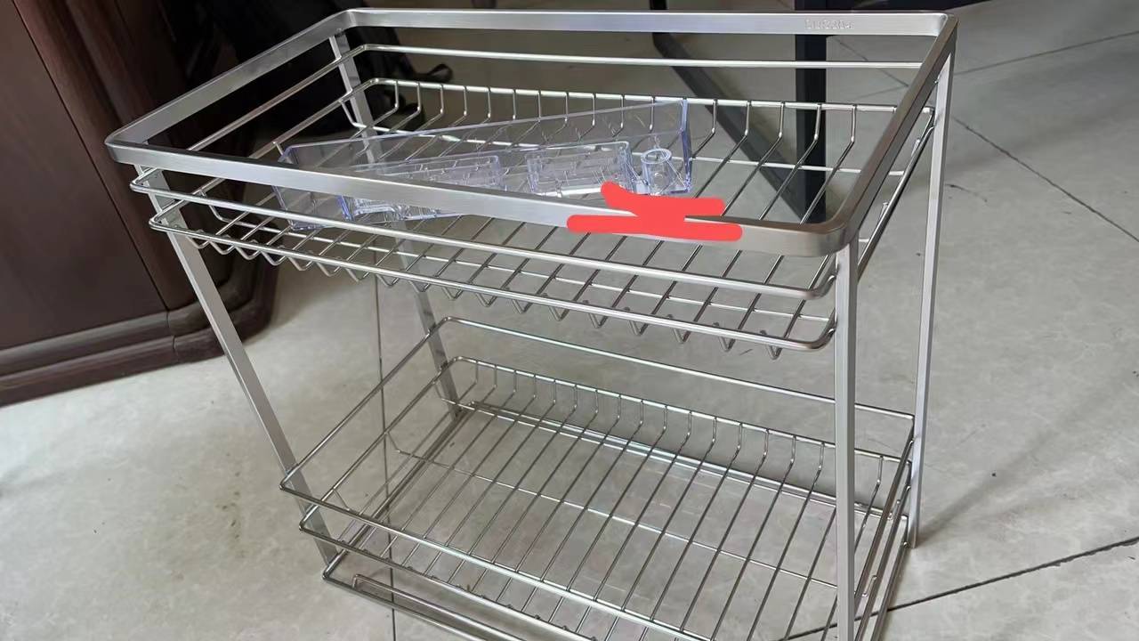 Upgrade Your Kitchen Cabinets with the Pull Down Overhead Cabinet Organizer - Oval Wire